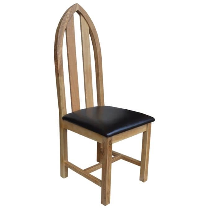 Pine and Oak Cathedral Oak Arch Top Chair