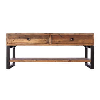 Pine and Oak Dakota Reclaimed Wood Coffee Table with Drawers