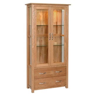 Pine and Oak Thame Oak Glass Display Cabinet