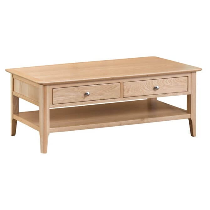 Pine and Oak Alton Oak Large Coffee Table with Drawers