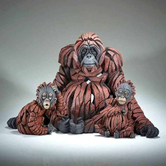 Edge Sculpture Orangutan Family | Pine & Oak Furniture Pine & Oak Furniture Edge Sculpture Orangutan Family