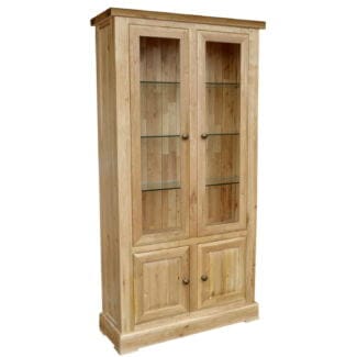 Pine and Oak Cathedral Oak Glazed Display Cabinet