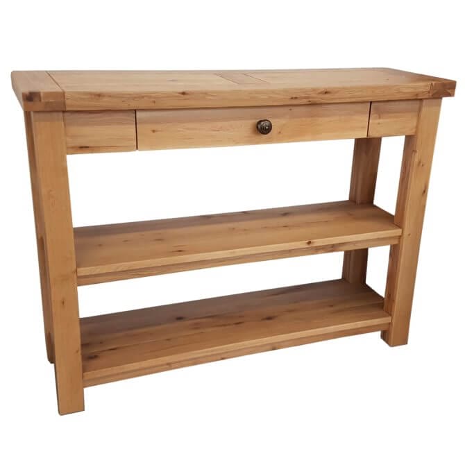 Pine and Oak Cathedral Oak 1 Drawer Console Table