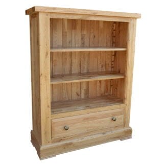 Pine and Oak Cathedral Oak Low Wide Bookcase