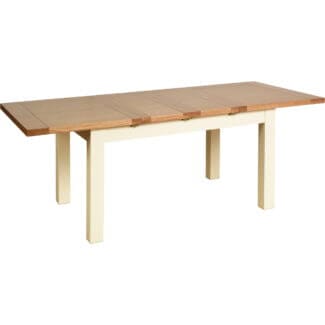 Pine and Oak Coral Painted 4Ft4FtFt Extending Dining Table