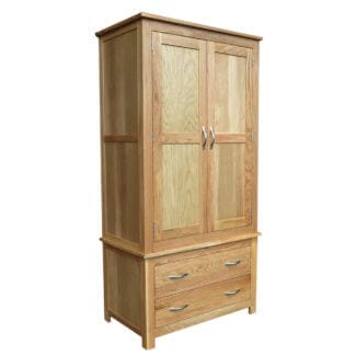 Pine and Oak Classic Oak 2 Door, 2 Drawer Wardrobe