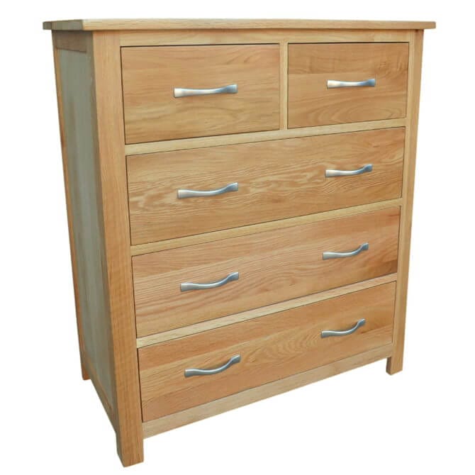 Pine and Oak Classic Oak 2 Over 3 Chest of Drawers