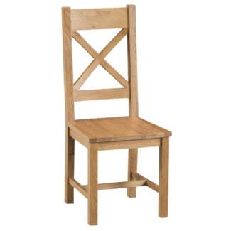 Pine and Oak Coburn Oak Cross Back Solid Seat Chair