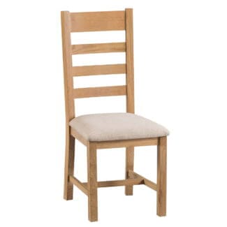 Pine and Oak Coburn Oak Ladder Back Fabric Seat Chair