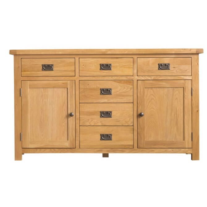 Pine and Oak Coburn Oak 2 Door, 6 Drawer Sideboard