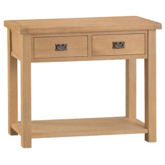 Pine and Oak Coburn Oak Medium 2 Drawer Console Table