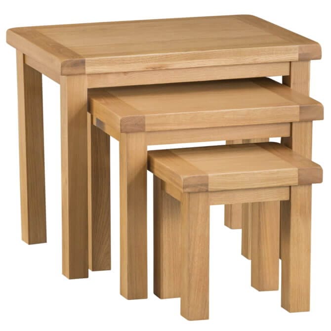 Pine and Oak Coburn Oak Nest Of 3 Tables