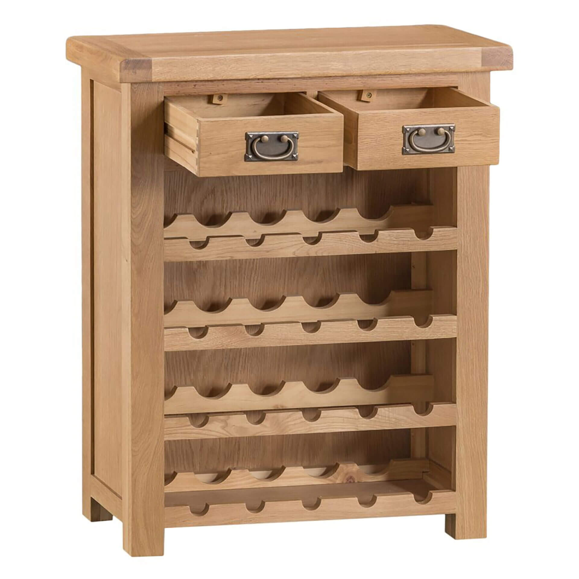 Coburn CO-SWR open | Pine & Oak Furniture Pine & Oak Furniture Coburn Oak Small Wine Rack