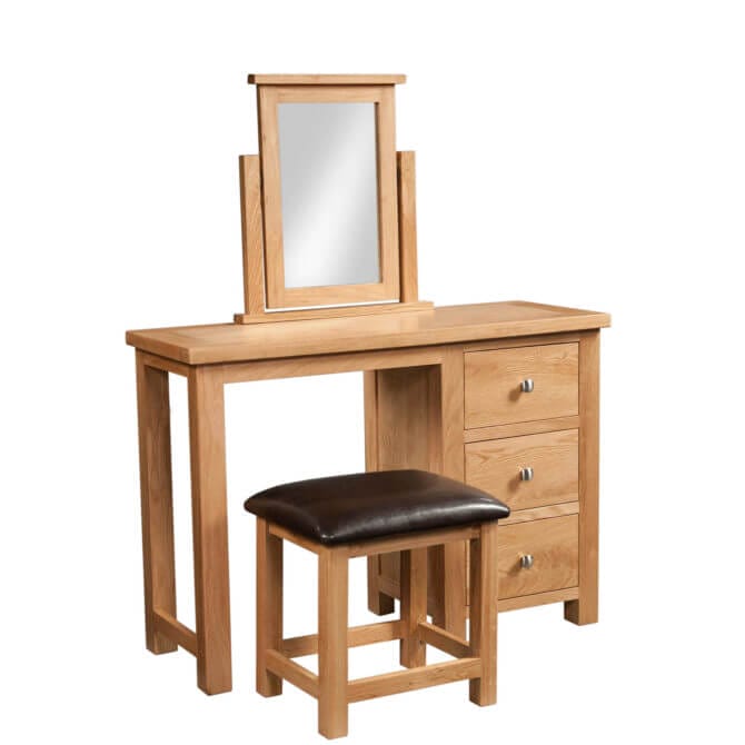 Pine and Oak Dorchester Oak Dressing Table and Stool