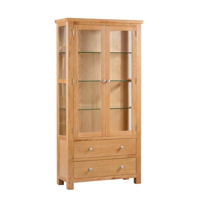 Pine and Oak Dorchester Oak Corner Glazed Display Cabinet