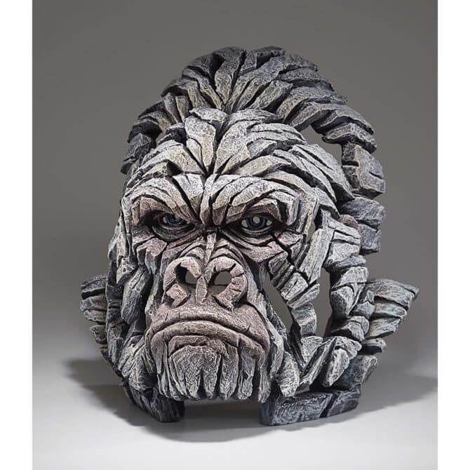 Pine and Oak Gorilla Bust - White