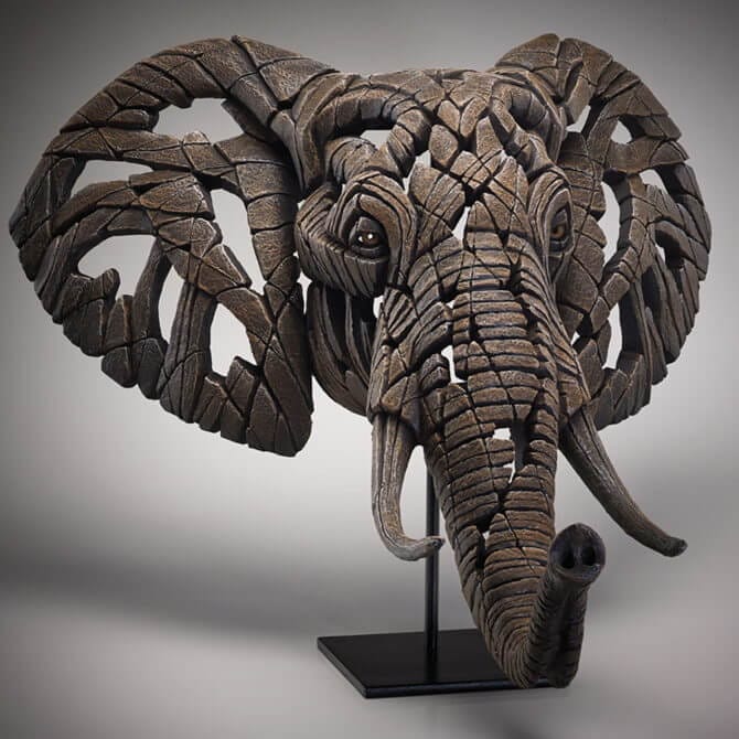 Pine and Oak African Elephant Bust