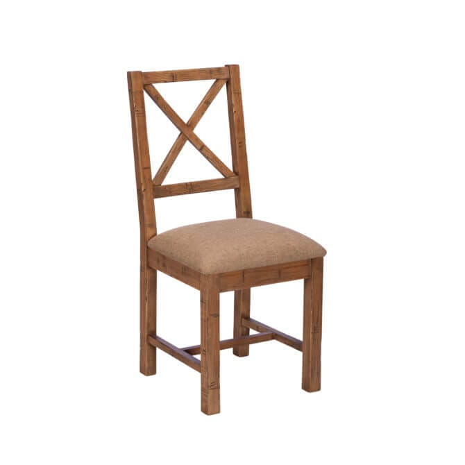 Pine and Oak Dakota Reclaimed Wood Upholstered Dining Chair