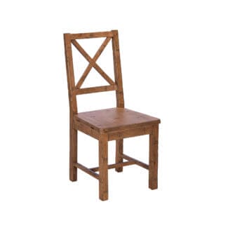 Pine and Oak Dakota Reclaimed Wood Solid Seat Dining Chair