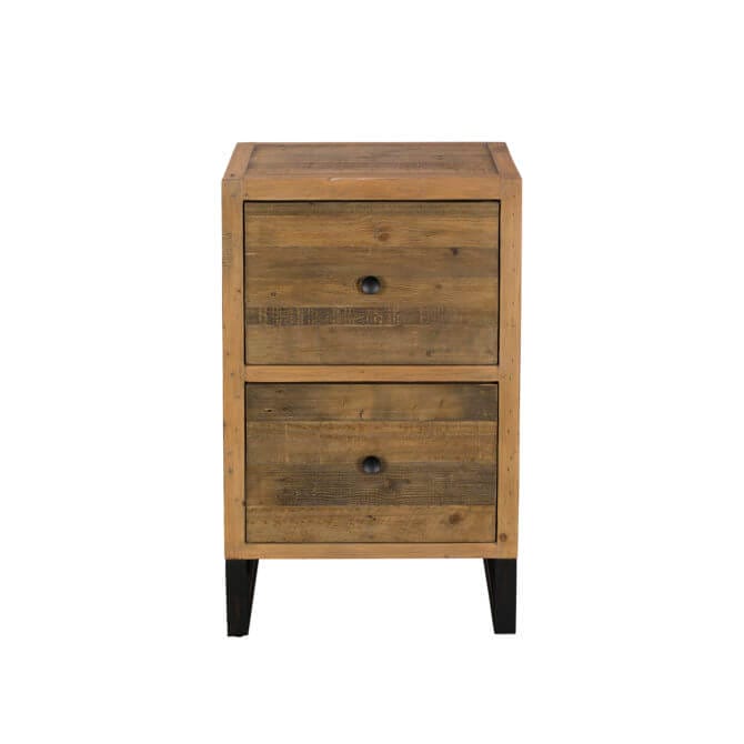 Pine and Oak Dakota Reclaimed 2 Drawer Filing Cabinet