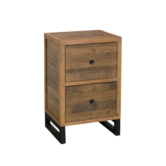 Pine and Oak Dakota Reclaimed 2 Drawer Filing Cabinet