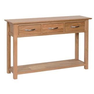 Thame Oak 3 Drawer Console Table