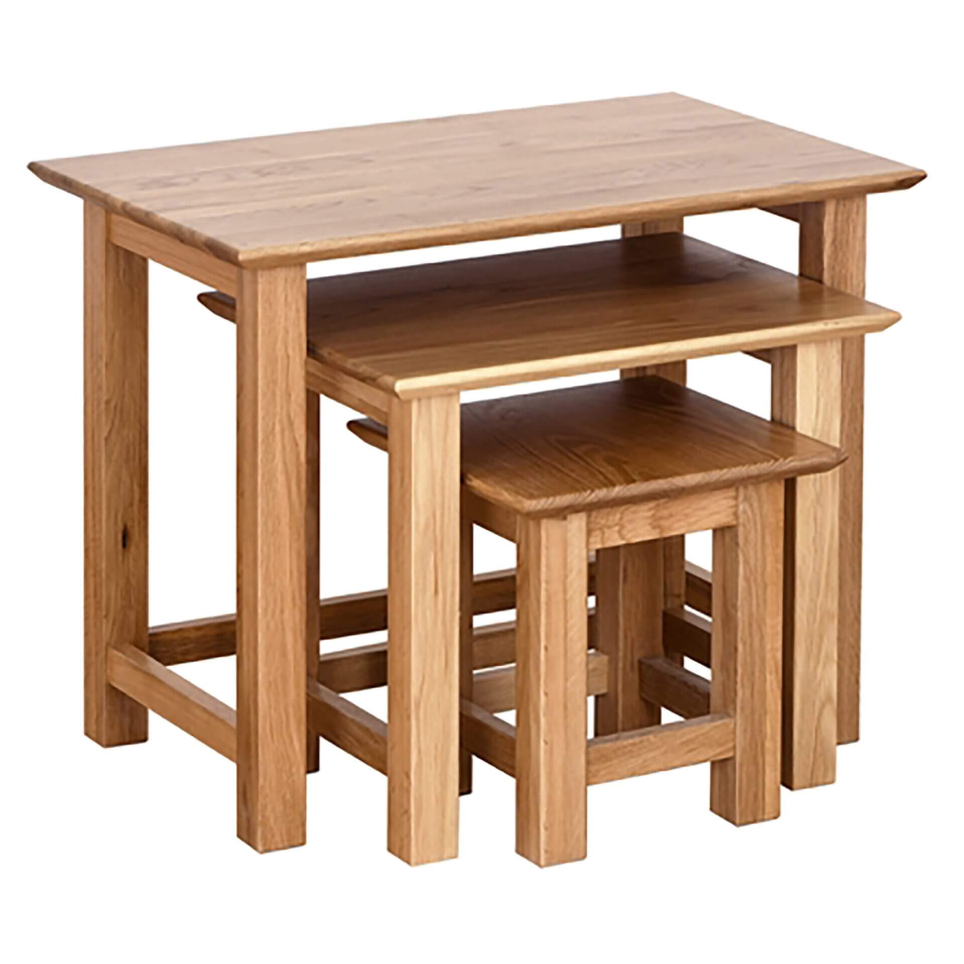 NT28 Small nest | Pine & Oak Furniture Pine & Oak Furniture Thame Oak Small Nest Of 3 Tables