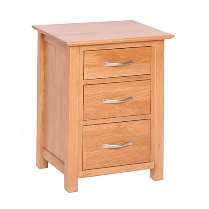 Pine and Oak Thame Oak High 3 Drawer Bedside