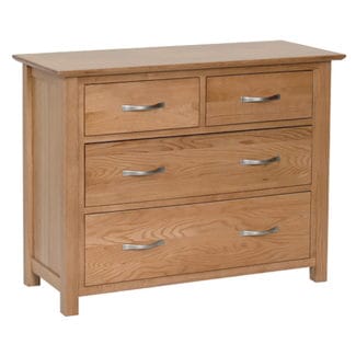 Pine and Oak Thame Oak 2 Over 2 Chest of Drawers
