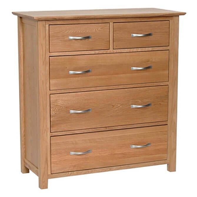 Pine and Oak Thame Oak 2 Over 3 Chest of Drawers