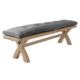 Pine and Oak Holburn Oak 2000mm Bench Cushion Only, Grey Check Fabric
