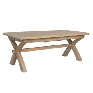 Pine and Oak Holburn Oak 2000mm Cross Leg Extending Dining Table