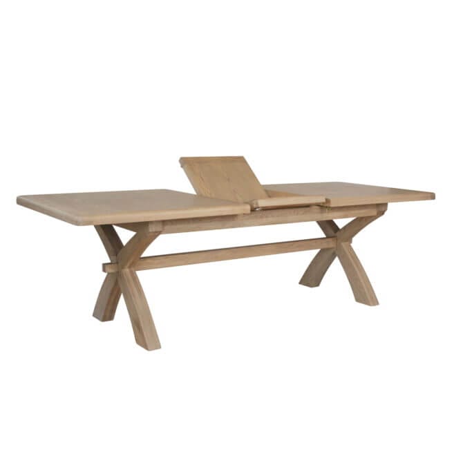 Pine and Oak Holburn Oak 2000mm Cross Leg Extending Dining Table