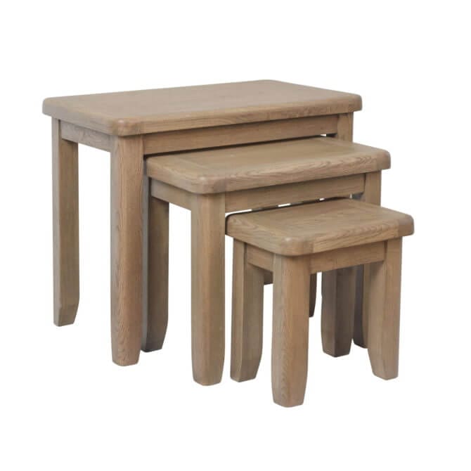 Pine and Oak Holburn Oak Nest of 3 Tables