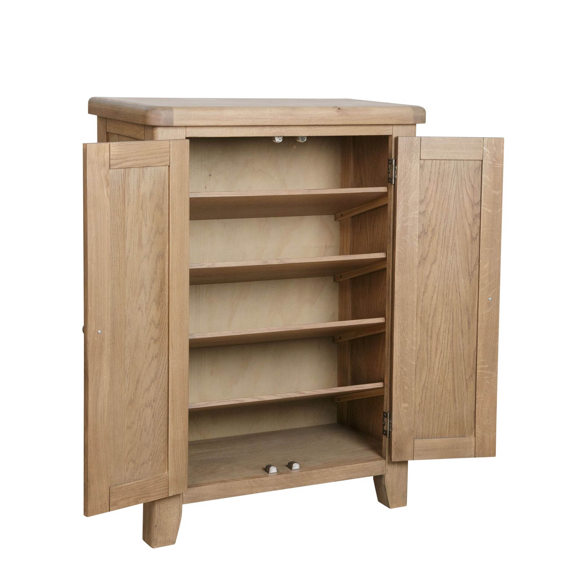 Holburn HO-SHC open | Pine & Oak Furniture Pine & Oak Furniture Holburn Oak Shoe Cupboard