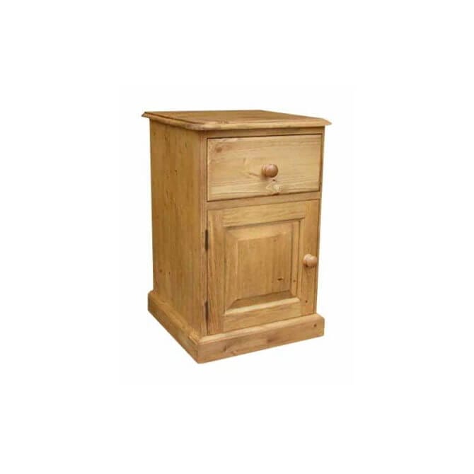 Pine and Oak Cottage Pine 1 Door, 1 Drawer Bedside