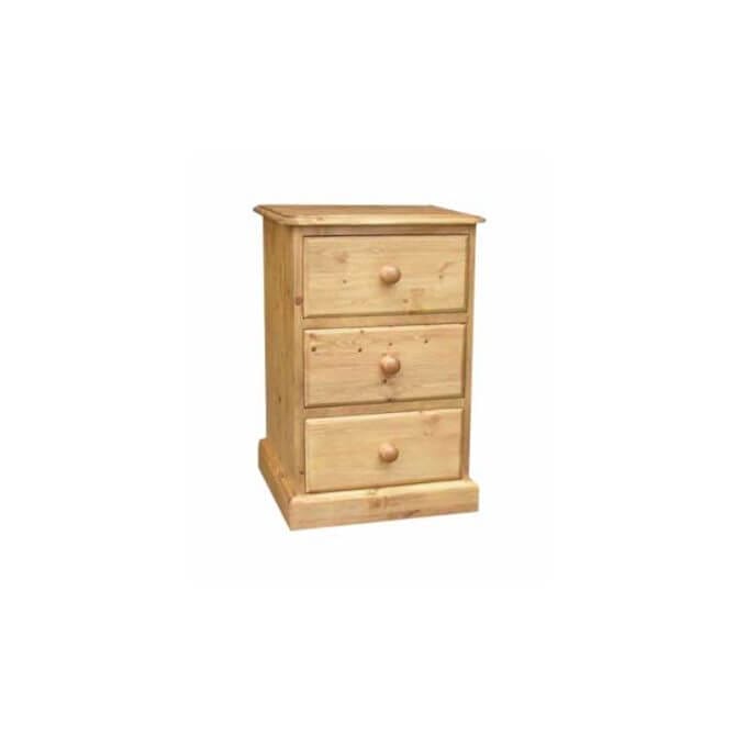 Pine and Oak Cottage Pine 3 Drawer Bedside