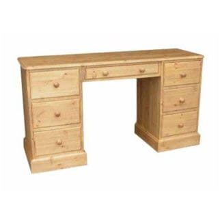Pine and Oak Cottage Pine Double Pedestal Dressing Table