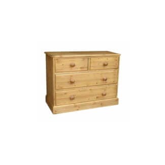 Pine & Oak Furniture Cottage Pine 36inches  2 Over 2 Chest of Drawers