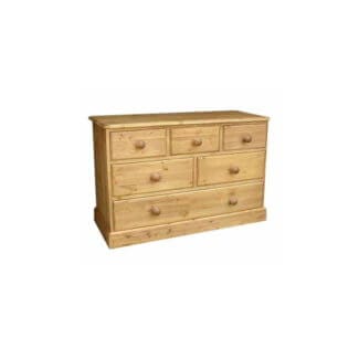 Pine and Oak Cottage Pine 42inches  6 Drawer Combi Chest