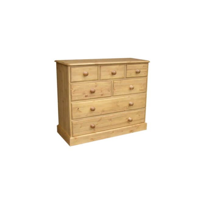 Pine and Oak Cottage Pine 42inches  7 Drawer Combi Chest