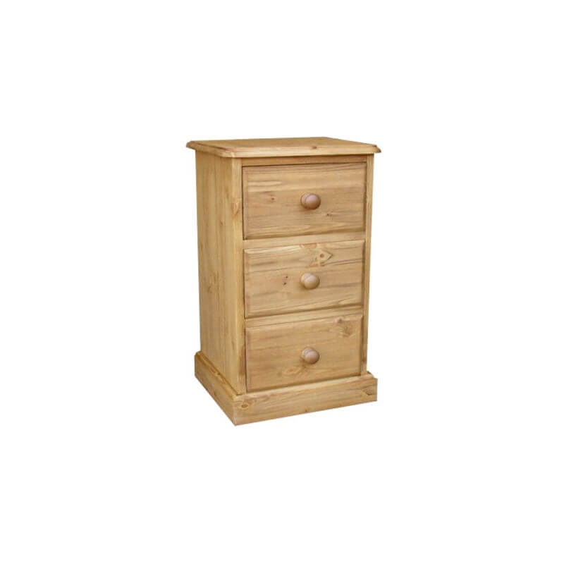 W1FB03 | Pine & Oak Furniture Pine & Oak Furniture Cottage Pine Small 3 Drawer Bedside