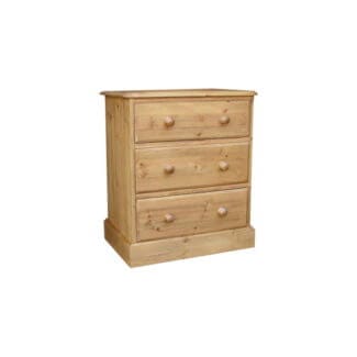 Pine and Oak Cottage Pine 24inches  3 Drawer Chest