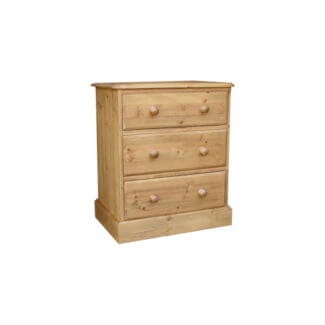 Pine & Oak Furniture Cottage Pine 24inches  3 Drawer Chest