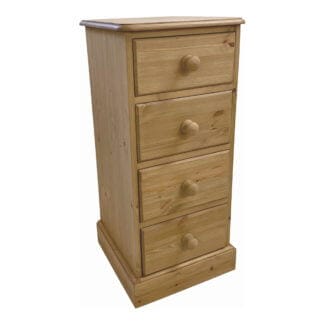 Pine and Oak Cottage Pine 16" 4 Drawer Wellington Chest