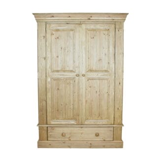Pine & Oak Furniture Cottage Pine Double Wardrobe On 1 Drawer
