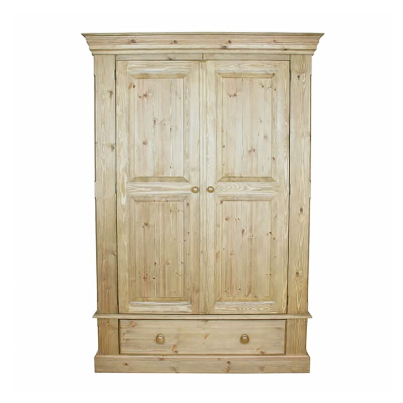 W2BR30 | Pine & Oak Furniture Pine & Oak Furniture Cottage Pine Double Wardrobe On 1 Drawer