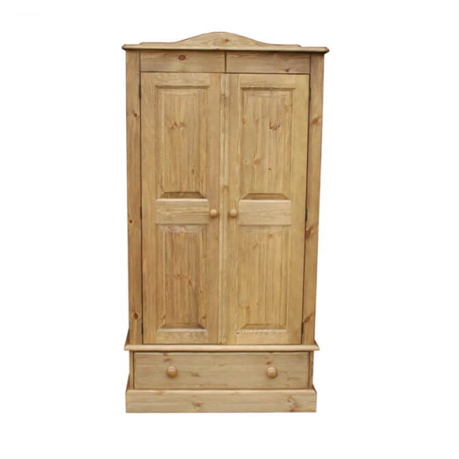 Pine and Oak Cottage Pine Low Wardrobe