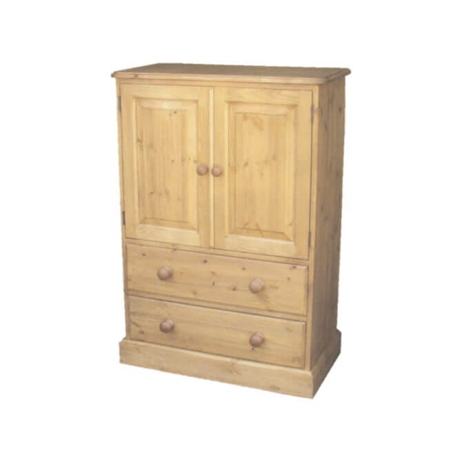 Pine and Oak Cottage Pine 2 Door, 2 Drawer Chest