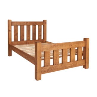 Pine and Oak Rustic Plank 4Ft6inches  Kennet Bed